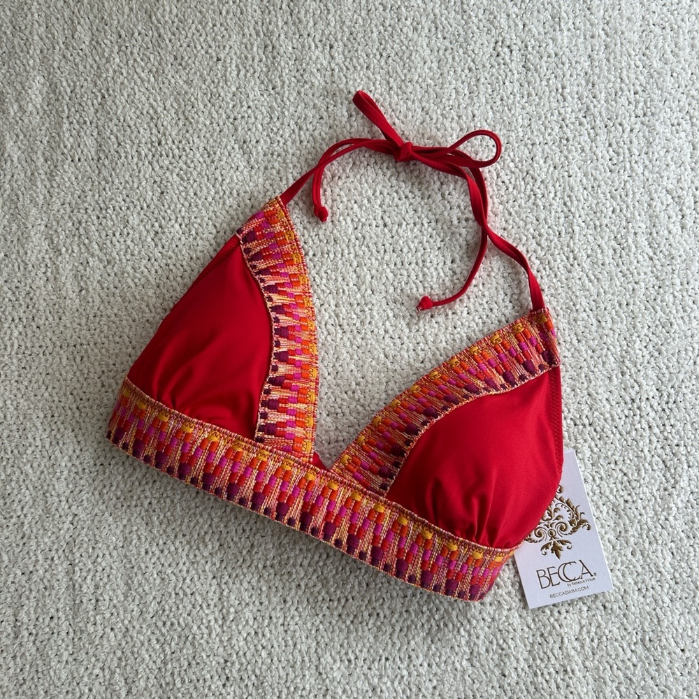 BECCA Red Triangle Bikini Top NWT ❤️